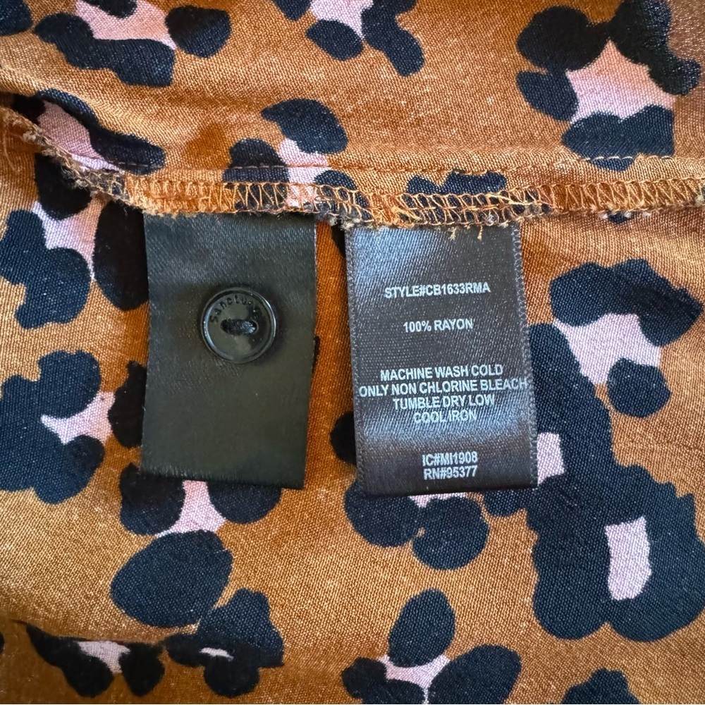 Sanctuary Leopard Print Top - Brown with Pink/Black - Picture 8 of 9